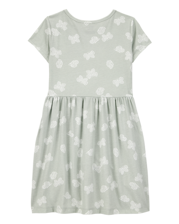 Kid Floral Short-Sleeve Dress - Green, 