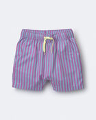 Toddler Boy Playground Shorts in Stripes - Blue/Purple, image 2 of 7 slides