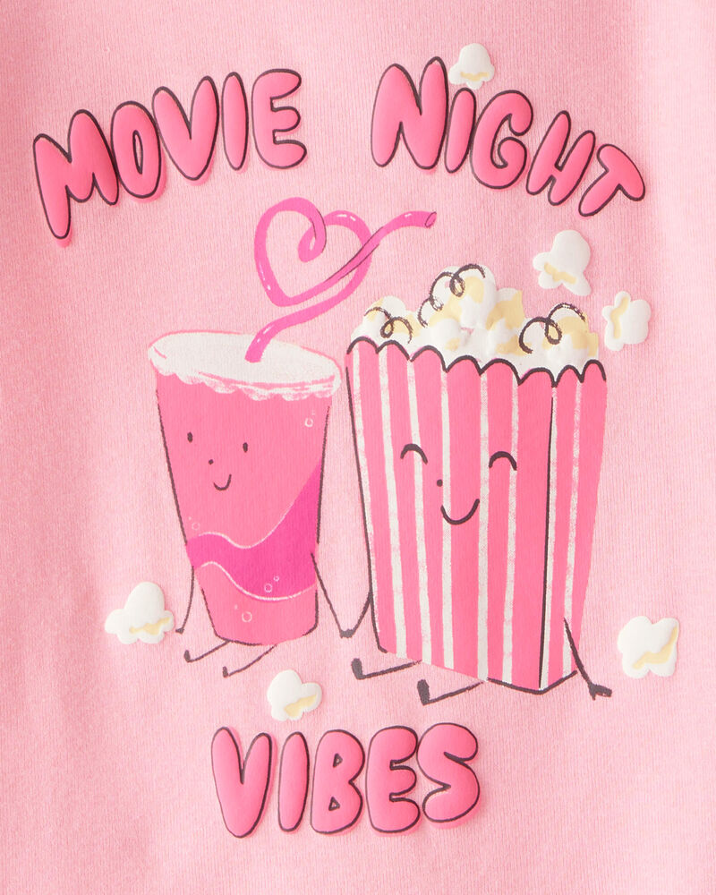 Toddler Girl Movie Print 100% Cotton Long-Sleeve 4-Piece Pyjamas - Pink/Black, image 4 of 5 slides