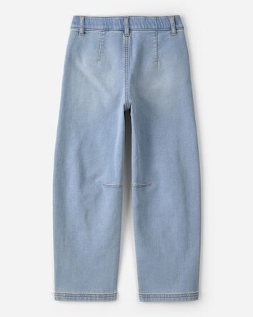 Girls Denim Barrel Jeans - Light Wash, 