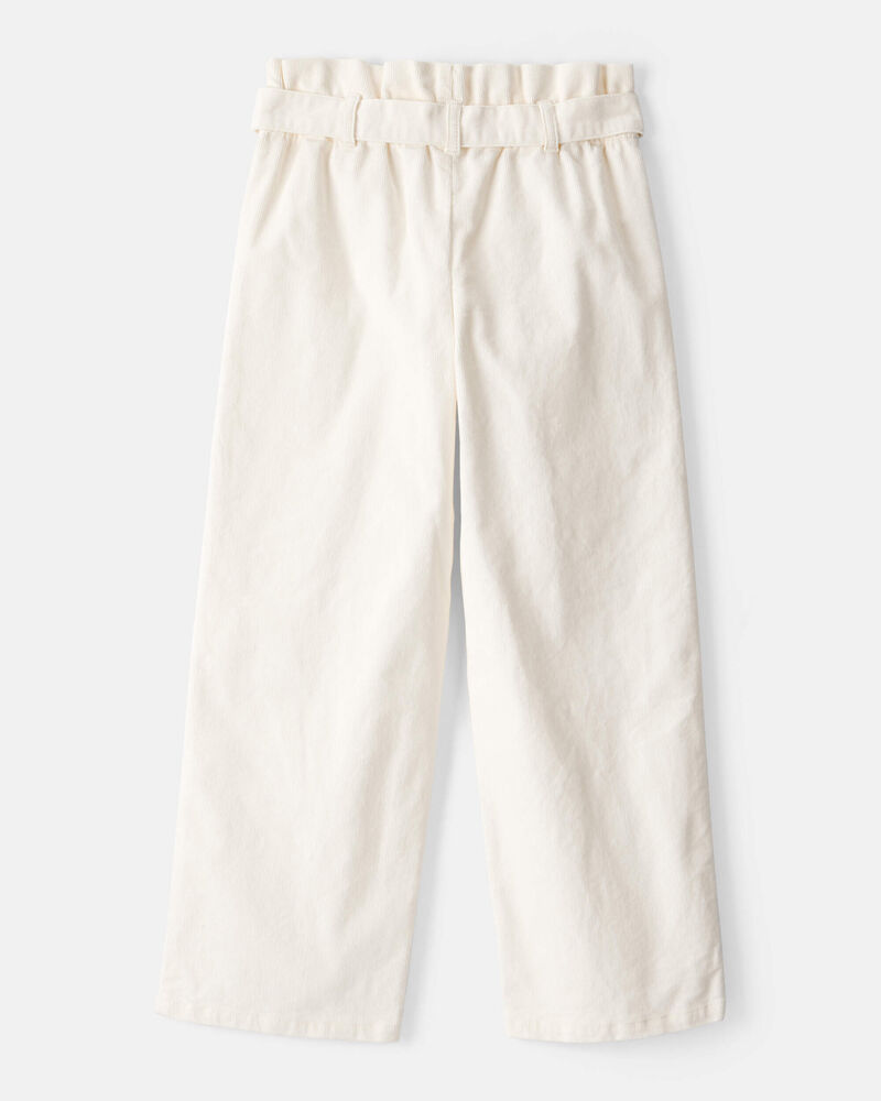 Girls Corduroy Wide-Leg Pants - Ivory, image 2 of 4 slides