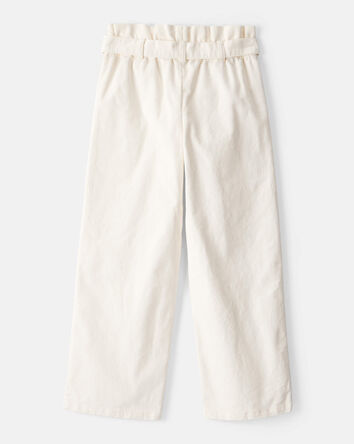Girls Corduroy Wide-Leg Pants - Ivory, 