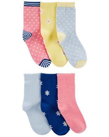 6-Pack Floral Socks, 