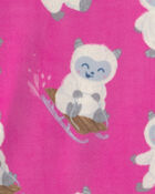 Girls 2-Piece Dream Plush Yeti Snug Fit Pyjama Set - Pink, image 2 of 3 slides