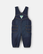 Baby Boy Denim Overalls - Dark Wash, image 4 of 6 slides