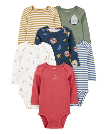 Baby 6-Pack Long-Sleeve Original Bodysuits, 