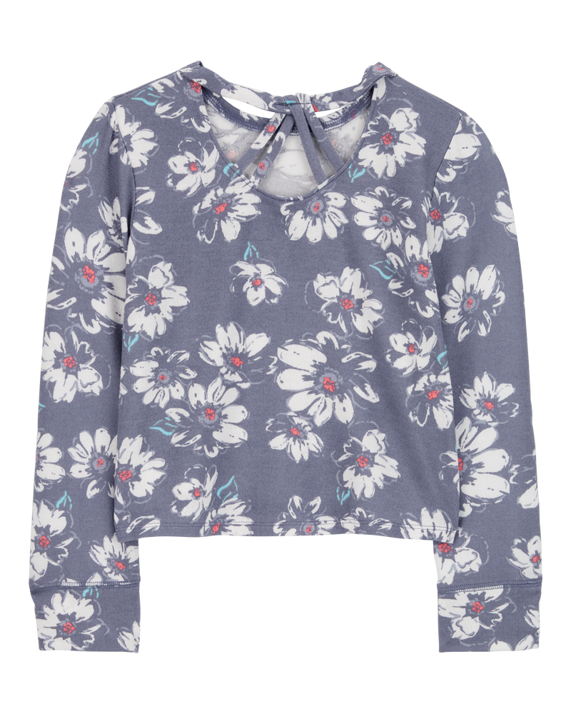 Enfant Haut mode à manches longues en tricot à motifs de fleurs, image 2 sur 4 diapositives