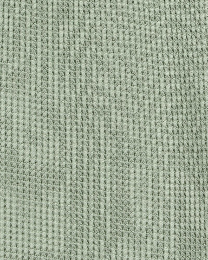 Toddler Waffle Knit Drawstring Shorts - Green, image 6 of 7 slides