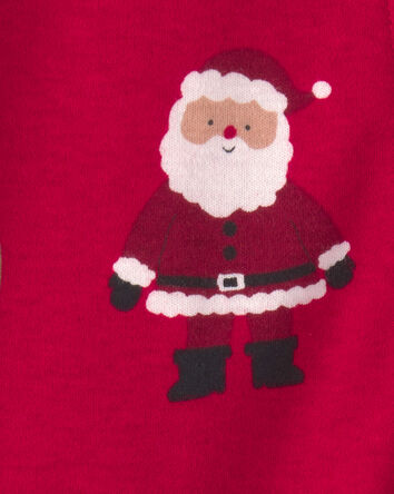 B&eacute;b&eacute; - Grenouill&egrave;re en 100 % coton avec fermeture &agrave; glissi&egrave;re double sens &agrave; motif de P&egrave;re No&euml;l beige &ndash; Rouge, 