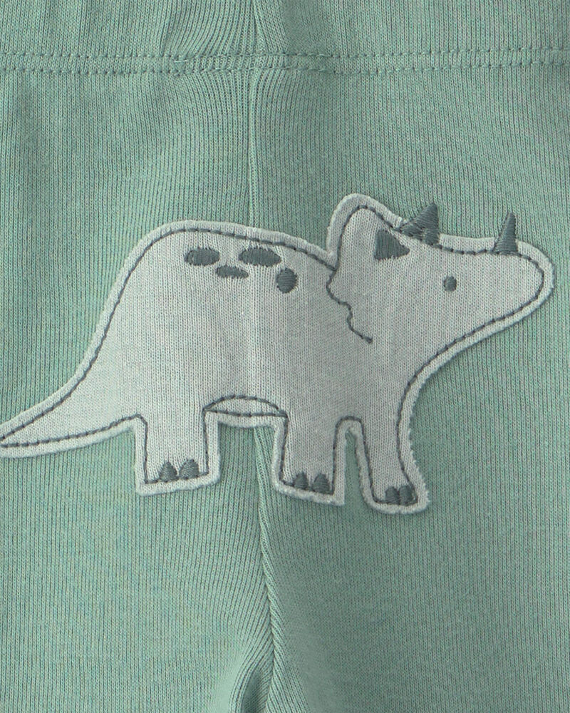 B&eacute;b&eacute; gar&ccedil;on - Ensemble 3 pi&egrave;ces cache-couches et pantalon &agrave; motif dinosaure &ndash; Vert/Ivoire, image 4 sur 4 diapositives