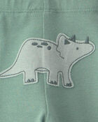 B&eacute;b&eacute; gar&ccedil;on - Ensemble 3 pi&egrave;ces cache-couches et pantalon &agrave; motif dinosaure &ndash; Vert/Ivoire, image 4 sur 4 diapositives