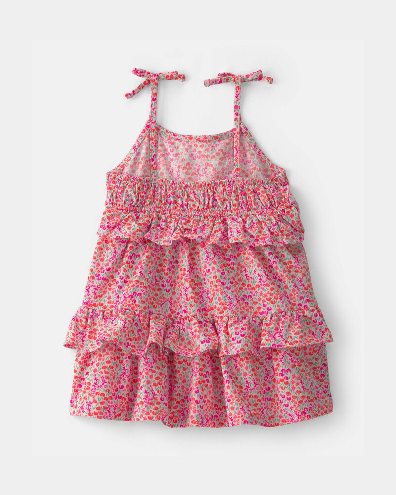 Baby Girl Floral Ruffle Tiered Dress - Pink, image 2 of 5 slides