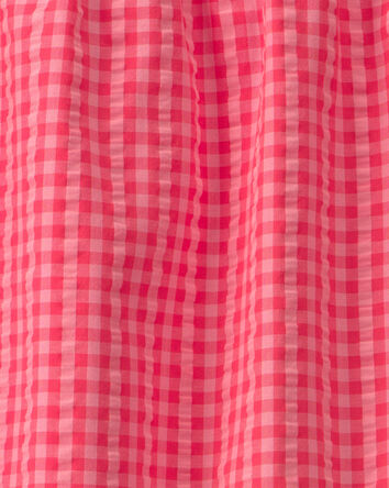 Girls Gingham Tank Top - Red, 