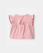 Baby Girl 3-Piece Headband, Top & Chambray Short Set - Pink, image 2 of 6 slides