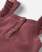 Baby Girl Organic Cotton Sweater Knit Overalls, image 4 of 6 slides