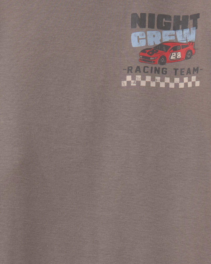 Gar&ccedil;ons - Pyjama 4 pi&egrave;ces en 100&nbsp;% coton &agrave; imprim&eacute; de voitures de course &ndash; Gris/Kaki, image 2 sur 6 diapositives