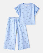 Toddler 2-Piece Floral Print Pyjamas, image 1 of 3 slides