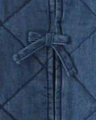 Girls Quilted Denim Jacket - Medium Wash, image 3 of 4 slides