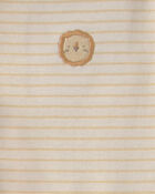 B&eacute;b&eacute; - Ensemble 3 pi&egrave;ces &agrave; superposer haut &agrave; manches courtes en tissu &eacute;ponge &agrave; motif lion - Jaune, image 6 sur 7 diapositives