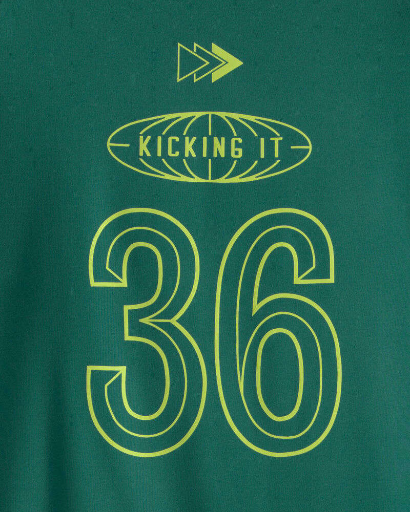 Boys 'Kicking It' Active Graphic Tee - Green, image 2 of 3 slides