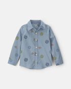 Toddler Boy Poplin Button-Down Shirt - Blue, image 1 of 3 slides