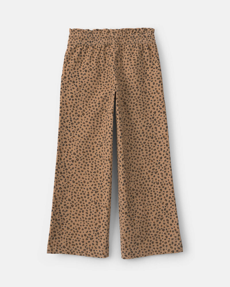 Filles - Pantalon en serg&eacute; &agrave; motif l&eacute;opard &ndash; Brun, image 2 sur 3 diapositives