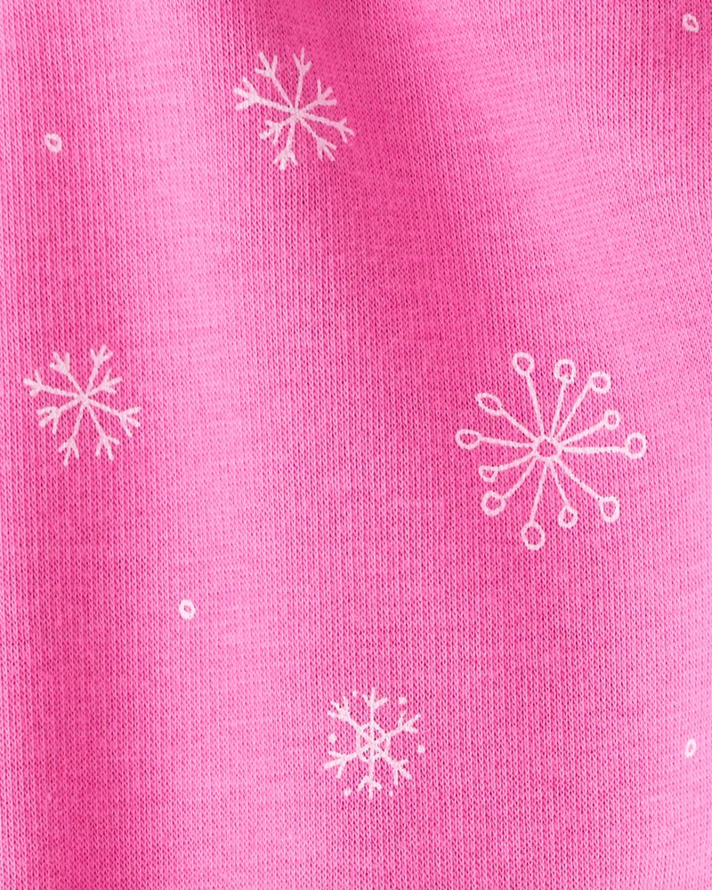 Baby Girl Snowflake Pull-On Stretch Cozy Leggings - Pink, image 4 of 5 slides