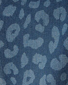 Girls Leopard Denim Flare Jeans - Dark Wash, image 3 of 4 slides