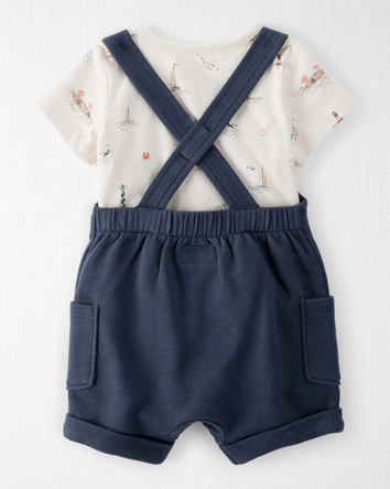 Baby 2-Piece Organic Cotton Shortall Set, 