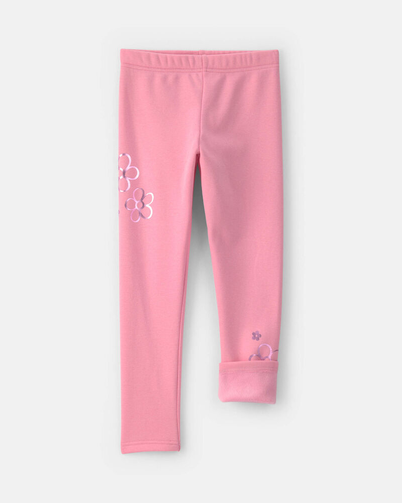 Filles - Legging extensible en molleton &agrave; motif floral &ndash; Rose, image 3 sur 4 diapositives