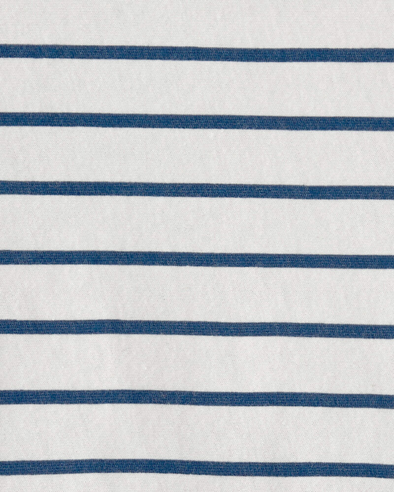 Tout-petit fille - Robe &agrave; manches courtes &agrave; rayures - Bleu/Ivoire, image 3 sur 3 diapositives