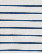 Tout-petit fille - Robe &agrave; manches courtes &agrave; rayures - Bleu/Ivoire, image 3 sur 3 diapositives