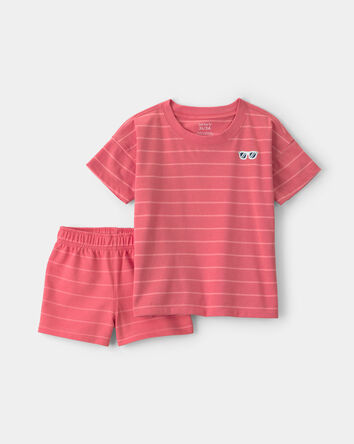 Baby Boy Coral Striped Set - Orange, 