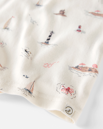 Kid Organic Cotton Pyjamas in Coastal Print, 