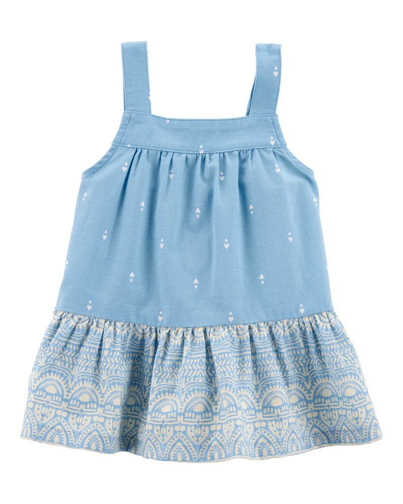Enfant en bas âge Débardeur à cœurs et ikat - Bleu, image 1 sur 3 diapositives