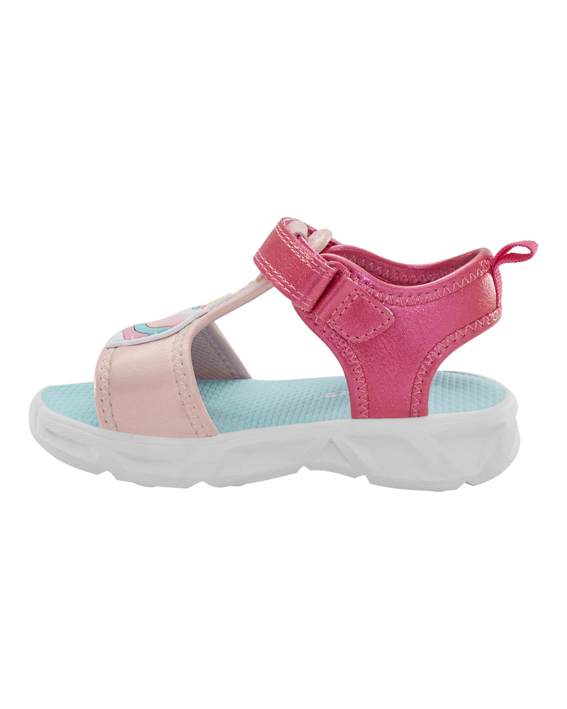 Toddler Unicorn Rainbow Light Up Sandals, image 6 of 7 slides