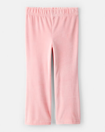 Toddler Girl Bear Velour Hoodie & Pant Set - Pink, 