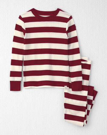 Toddler 2-Piece Organic Cotton Ribbed Pyjamas in Stripes, 