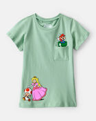 Girls Super Mario Bros™ Princess Peach Short-Sleeve Graphic Tee - Green, image 1 of 3 slides