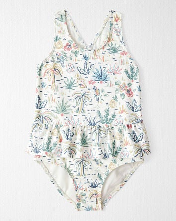 Toddler Recycled Tropical Print Swimsuit, 