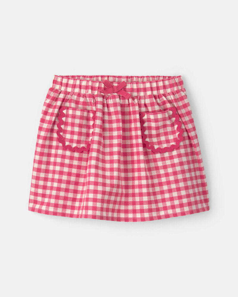 Tout-petit fille - Jupe-short &agrave; carreaux - Rouge, image 1 sur 2 diapositives