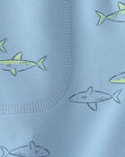 Toddler Boy Shark French Terry Shorts - Blue, image 3 of 4 slides