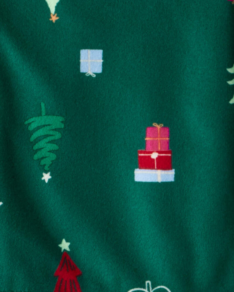 Tout-petit - Pyjamas en polaire &agrave; manches longues, coupe ample, imprim&eacute; sapin de No&euml;l - Vert, image 2 sur 2 diapositives