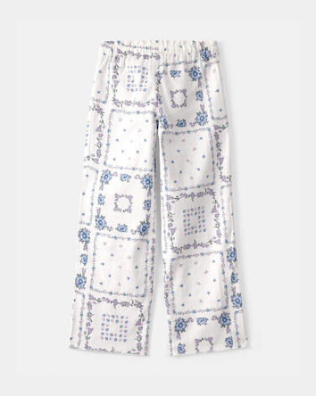 Girls Bandana Drawstring Pants - Ivory, 