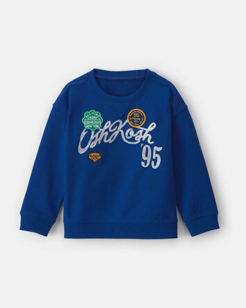 Toddler Boy 'OshKosh' French Terry Pullover Sweatshirt - Blue, 