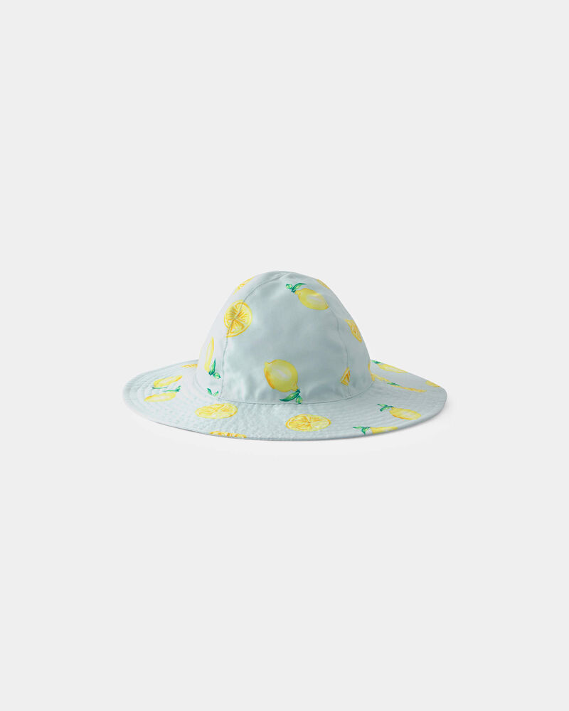 Baby Girl Reversible Lemon Swim Hat - Blue, image 2 of 4 slides