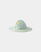 Baby Girl Reversible Lemon Swim Hat - Blue, image 2 of 4 slides