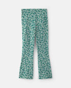 Filles - Legging extensible en coton &agrave; jambe &eacute;vas&eacute;e et motif floral &ndash; Vert, image 2 sur 3 diapositives