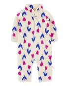 Baby Floral Sherpa Jumpsuit, image 1 of 5 slides