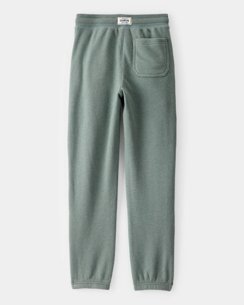 Boys Solid Fleece Drawstring Joggers - Green, image 2 of 4 slides